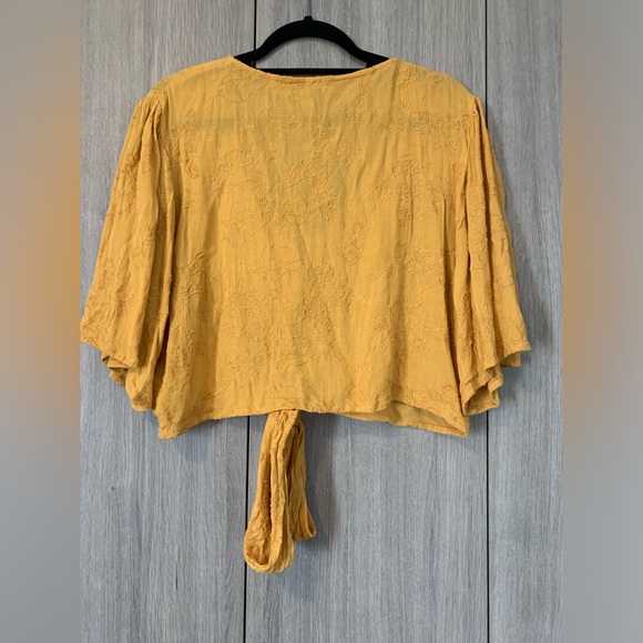 Lulus Yellow Embroidered Crop Top - Picture 5 of 10